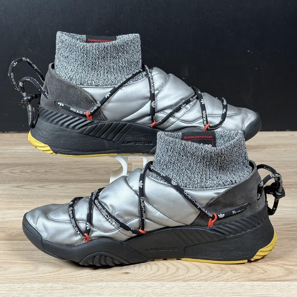 Adidas x Alexander Wang Puff Trainer Shoes Mens Size 10.5 Silver Sneakers FV2960 - Picture 2 of 9